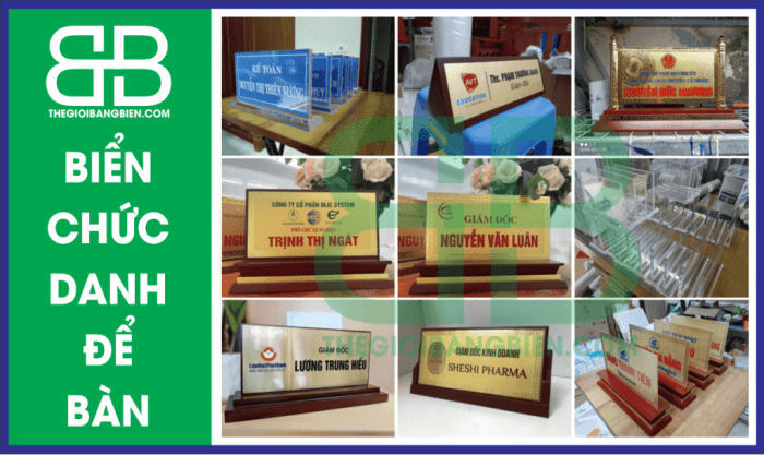 biển chức danh để bàn