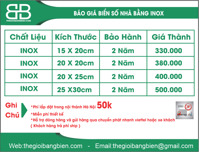 Mẫu biển số nhà đẹp giá rẻ 47 báo giá biển số nhà inox ăn mòn