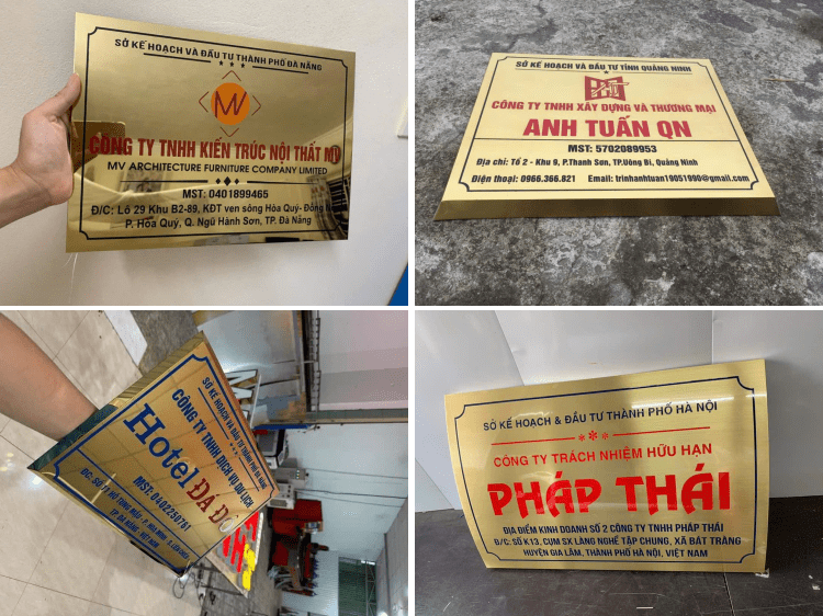 biển tên công ty inox