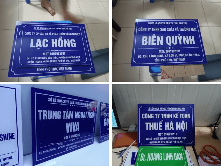 biển tên công ty mica
